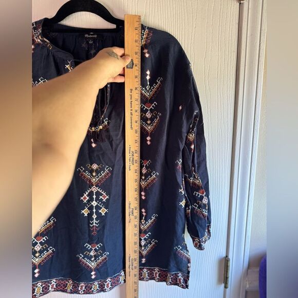Madewell‎ Marta Folkstitch Popover Peasant Boho 3/4 Sleeve Blouse Top Size Small - Picture 8 of 9